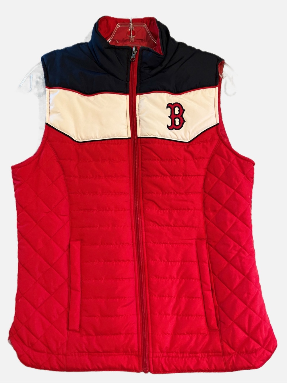 BOSTON RED SOX Women’s Quilted Vest Red/Navy/White Genuine Merchandise Sports S